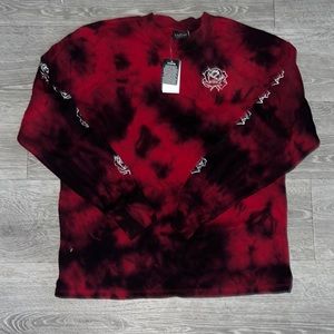 Red tie dye sweater